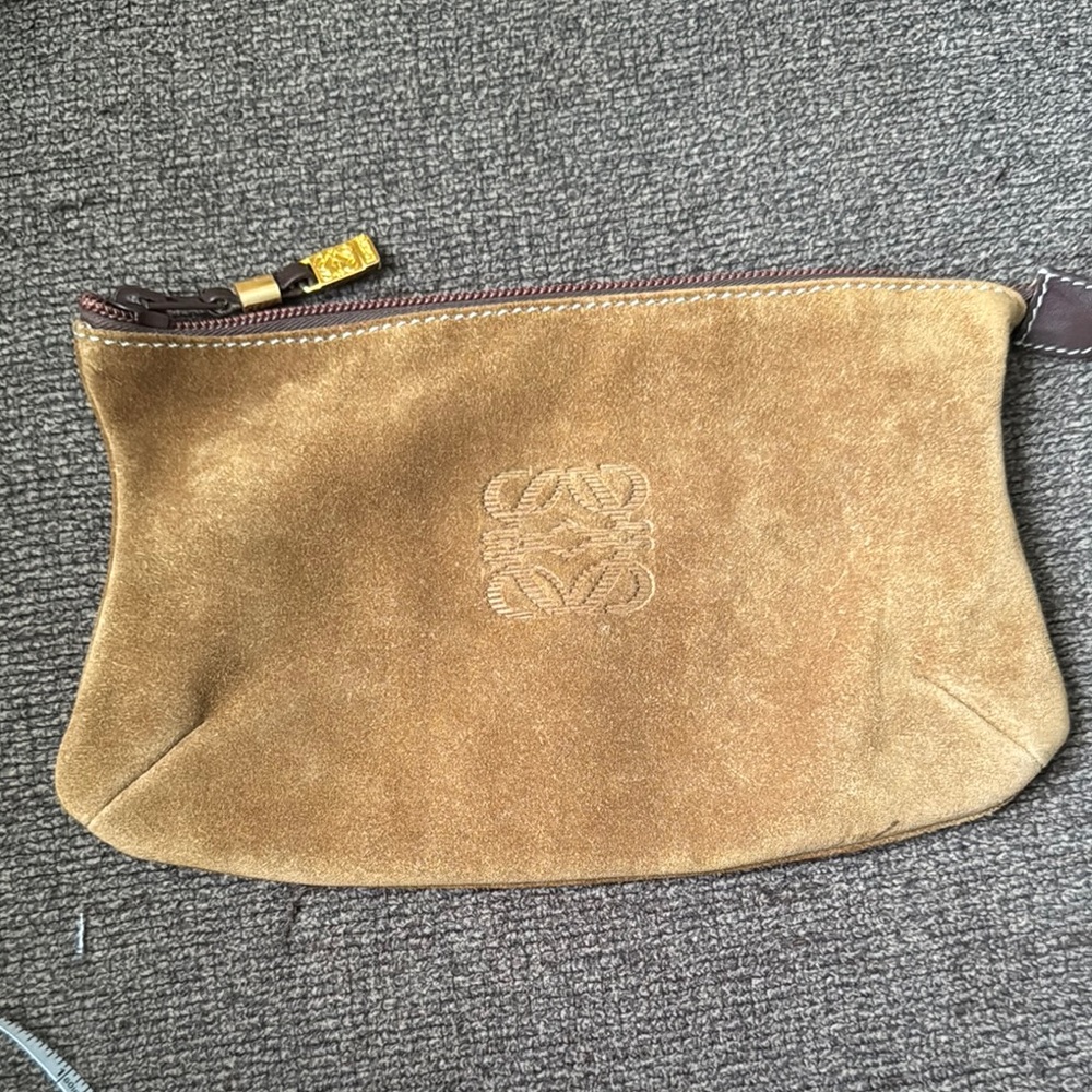 Loewe Suede Clutch in Brown